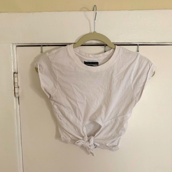 Urban Outfitters White Tie Up Crop Top Small - Picture 1 of 6